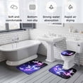 thumbnail image 6 of Purple Butterfly Bathroom Rugs Set Gradients Fantasy Shiny Non Slip Absorbent Soft Bath Mats 3 Piece Set with Bathroom Rug, U-Shaped Floor Mat, Toilet Seat Cover Large Size, 6 of 9