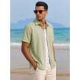 thumbnail image 2 of RICHCOIN Men's Button Down Shirts Short Sleeve Casual Summer Beach Vacation Wedding Shirt with Pocket, 2 of 7