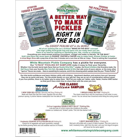 White Mountain Pickle Company The Classic Artisan Sampler 6 Pack Gift Set