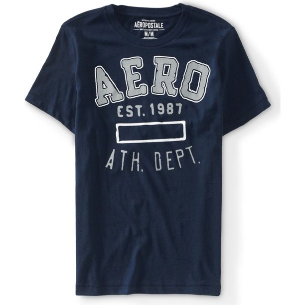 Aeropostale Hombre Aero Ath. Camiseta gráfica del departamento, azul, grande Aeropostale Camiseta gráfica