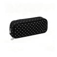 thumbnail image 3 of Large Pencil Case Big Capacity Pencil Pouch with 3 Compartments Canvas Pen Bag Marker Pen Bag Pencil Case for Women Black Polka Dot, 3 of 7