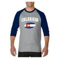 thumbnail image 1 of MmF - Mens Raglan Sleeve Baseball T-Shirts, up to Size 3XL - Colorado Flag, 1 of 4
