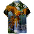thumbnail image 3 of Camisa De Botones Para Hombre Nueva camisa de manga corta holgada informal con estampado digital 3d y estampado de (Gold, L), 3 of 5