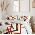 thumbnail image 6 of Ambesonne Modern Duvet Cover Set, Diamond Like Border Line, 2-Calking, Caramel Brown, 6 of 7