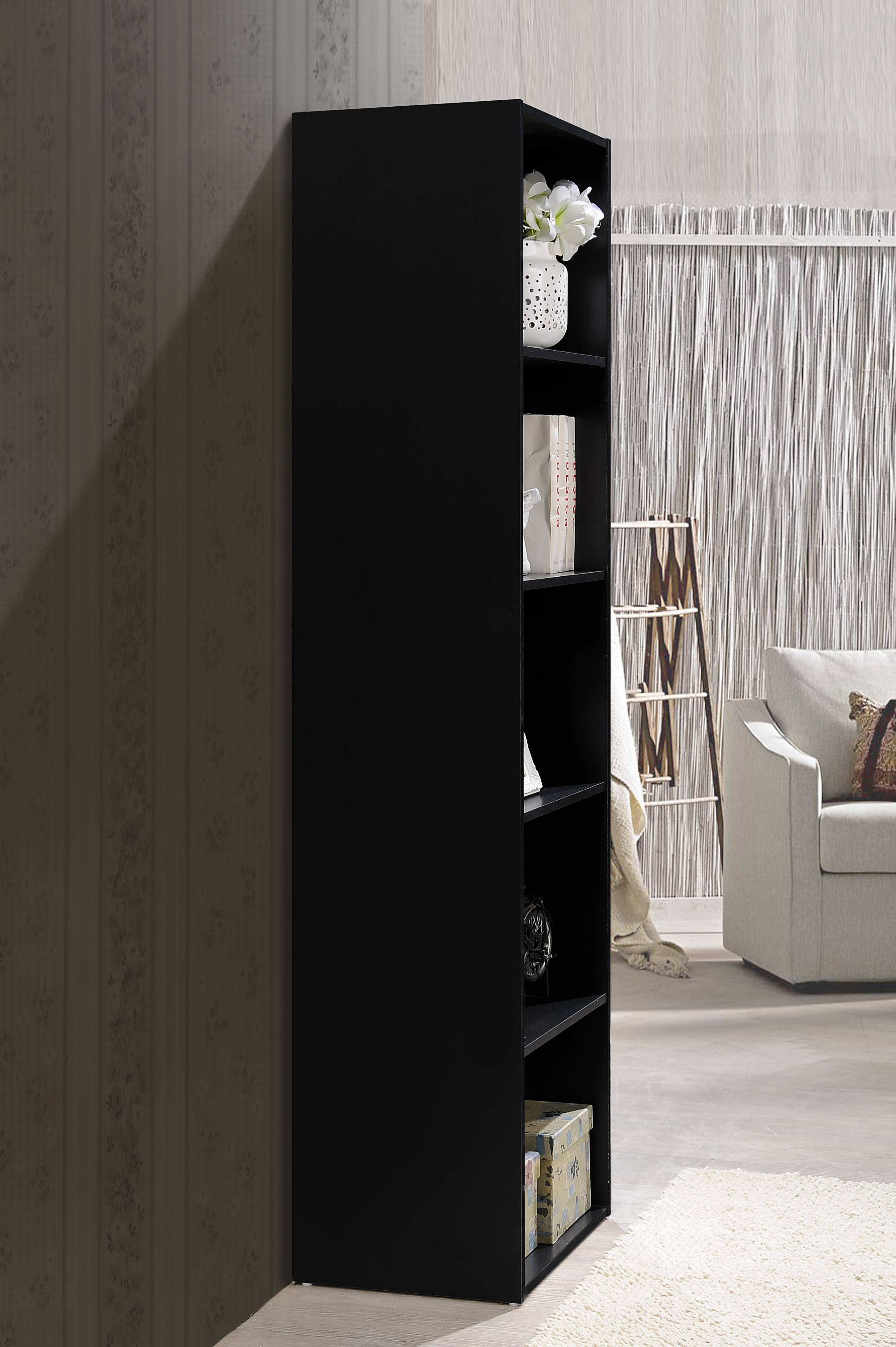 Hodedah 5-Shelf Bookcase, Black