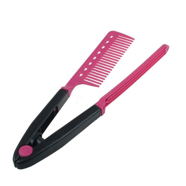 Folding V Comb Hair Straightener Salon Styling Tool for Smooth