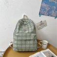 thumbnail image 2 of Bright College Aesthetics Schoolbag Plaid Schoolbag Supplies Green, 2 of 5