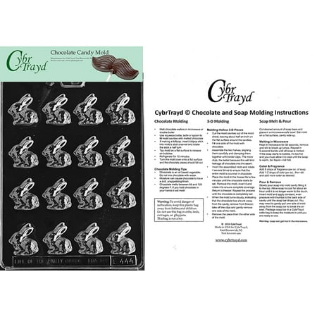 

Bite Size Bunnies Chocolate Candy Mold with Exclusive Cybrtrayd Copyrighted Molding Instructions