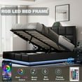 thumbnail image 3 of Yesfshion Full Size Tufted Upholstered Platform Bed Large Under Bed Storage Space Bed Frame with LED Lights, 3 of 15