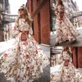 thumbnail image 1 of Robe Longue Maxi Bohème Fleur d'Été pour Femmes Soirée Cocktail Fête Plage, 1 of 4
