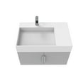 thumbnail image 3 of Amazon 30" Gray Wood Floating Vanity with White Top and Chrome Trim, 3 of 10