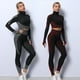 thumbnail image 2 of Conjuntos de ropa para ejercicio sin costuras para mujer, ropa deportiva para Yoga, chándal, mallas y sujetador deportivo elástico, Fitness, 2/3 Uds., 2 of 5