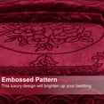 thumbnail image 3 of JML Luxury Embossed Floral Fleece Blanket Burgundy Fleece Weighted, 3 of 4