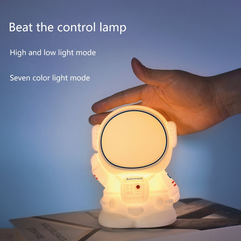 Cute Spaceman LED Night Light Nursery Silicone Astronaut Lamps Desktop Decoration Light Birthday Gift for Baby Toddler