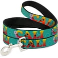 thumbnail image 1 of Dog Leash Cali Tropical Aqua Multi Color 4 Feet Long 0.5 Inch Wide, 1 of 1