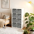 thumbnail image 5 of Dailivio Collapsible Fabric Cube Storage Bins (10.5" x 10.5"), Storage Cubes Organizer Bin with Handles for Clothes, Gray, 2 Pack, 5 of 8