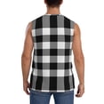 thumbnail image 4 of Disketp White And Black Plaid Pattern Sleeveless Tshirts For Men, Muscle Shirts For Men Dry Fit Tank Top-Xx-Large, 4 of 8
