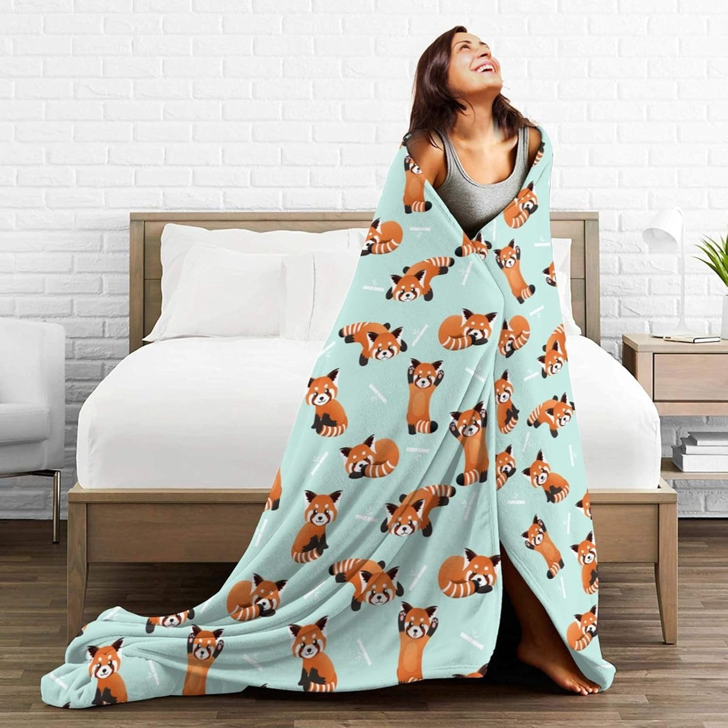 Red Panda Gifts Flannel Fleece Throw Blanket Warm Cozy Plush Bed Blankets for Sofa Couch Bedroom 60"X50"