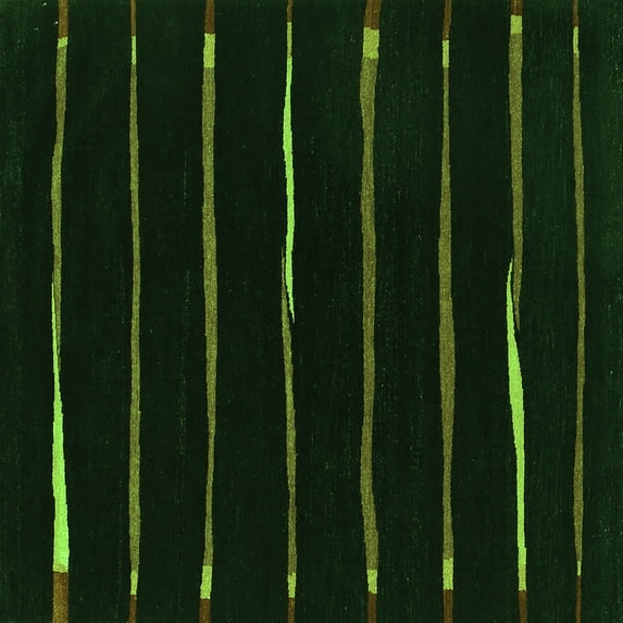 Ahgly Company Indoor Square Abstract Green Contemporary Area Rugs, 7' Square