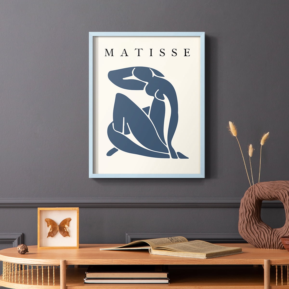Matisse CCCLXXXI in Blue Solid Wood 8 x 10 Framed Print