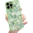thumbnail image 1 of kmemek7-Compatible with iPhone 12 Pro Max Magnetic Matte Translucent Case [Luxury Shockproof MagSafe Case] [Cute Flower Pattern Hard Back Cover] iPhone 12 Pro Max Case for Women Girls-Green Floral, 1 of 4