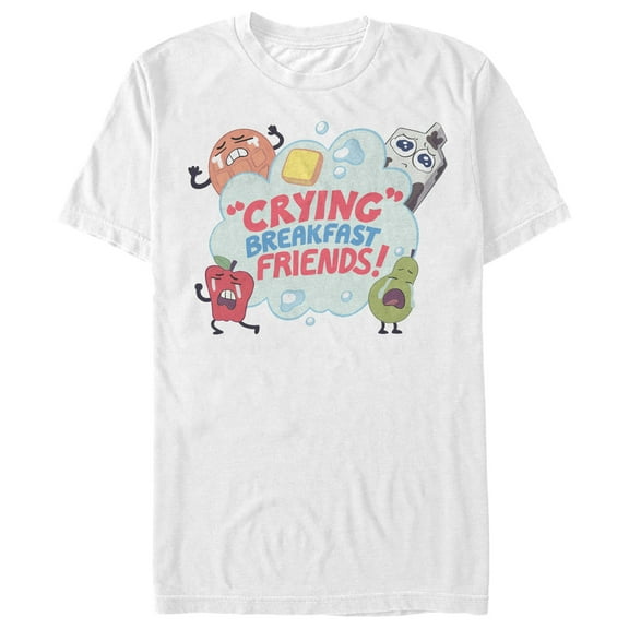 Men's Steven Universe Crying Breakfast Friends Graphic Tee White Medium