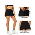 thumbnail image 2 of Stelle Women's Tennis Skirt Pleated Golf Skorts High Waisted with Pockets Inner Shorts Athletic for Workout Sports(Black,X-Small), 2 of 5