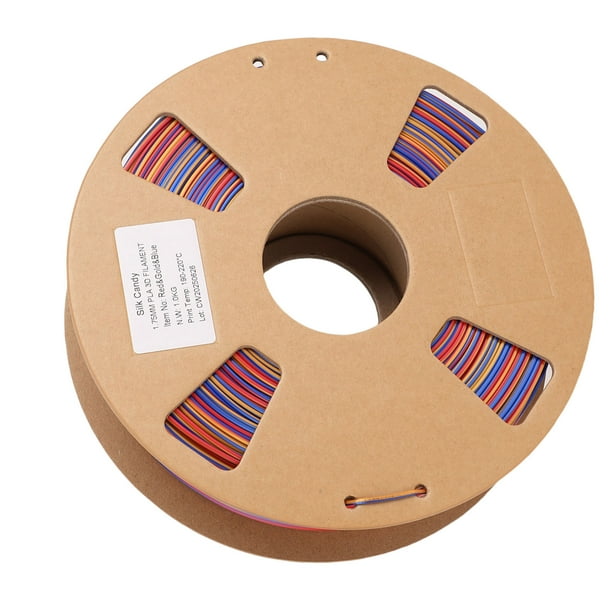 Tri Colors PLA Filamento, Filamento de Seda Pla Colorida Enrosión Pitida de 1 kg para impresora 3d