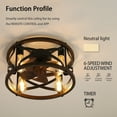 thumbnail image 6 of 18 inch Caged Ceiling Fan with Lights and Remote Control, Modern 6 Wind Speeds 2H Timing Quiet Ceiling Fan Lamp, 6 of 6