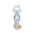 thumbnail image 2 of BLISSFUL STEP Lace Up Open Toe Stiletto Heeled Sandals for Women Sky Blue 8.5, 2 of 8
