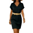 thumbnail image 4 of QGJZVUNL Summer Dresses Womens Outfits Boho Short Sleeve V Neck Dress Beach Vacation Clothes Size L, 4 of 8