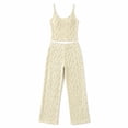 thumbnail image 7 of Blmnix Pajamas for Women Sexy Pajamas 2 Piece Pajama Set Sleepwear Sets Sleepwear Yellow Sleeveless Square Neckline Long Spring Pajamas for Women Set,S, 7 of 7