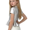 thumbnail image 5 of Amidoa Basic Girls T Shirts Cute Solid Summer Crewneck Tops Casual Kids Tees Silver, 5 of 5