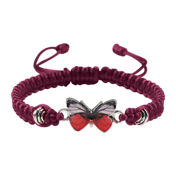 Dvkptbk Butterfly Charm Bracelet Bracelet Lovers' Bracelet Hand Woven Valentine's Day Bracelet Girlfriends Jewelry