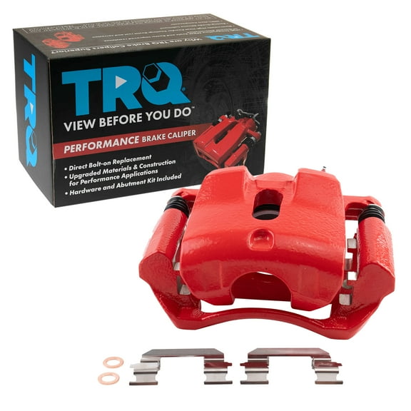 TRQ Front Right Brake Caliper w/Bracket Performance Red Passenger Side Compatible with 2003-2008 Honda Pilot