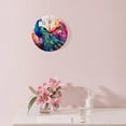 thumbnail image 3 of 14 Inch Wall Clock Battery Operated Silent Clock Decorative for Office, Kitchen, Outdoor, Living Room，Multicolored Peacock Oil Painting Art, 3 of 4