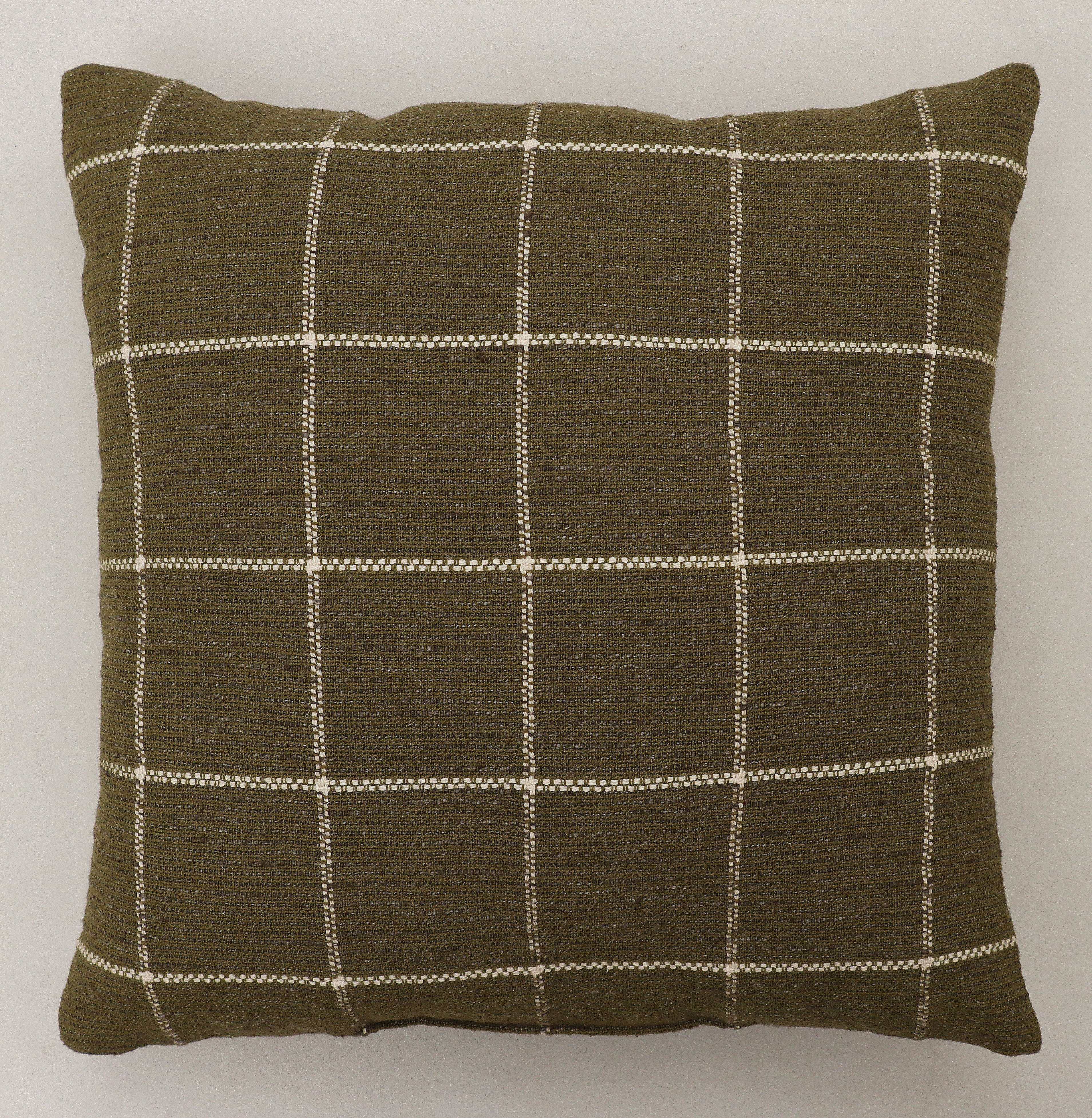 Mainstays Olive Window Pane Decorative Throw Pillow 18x18
