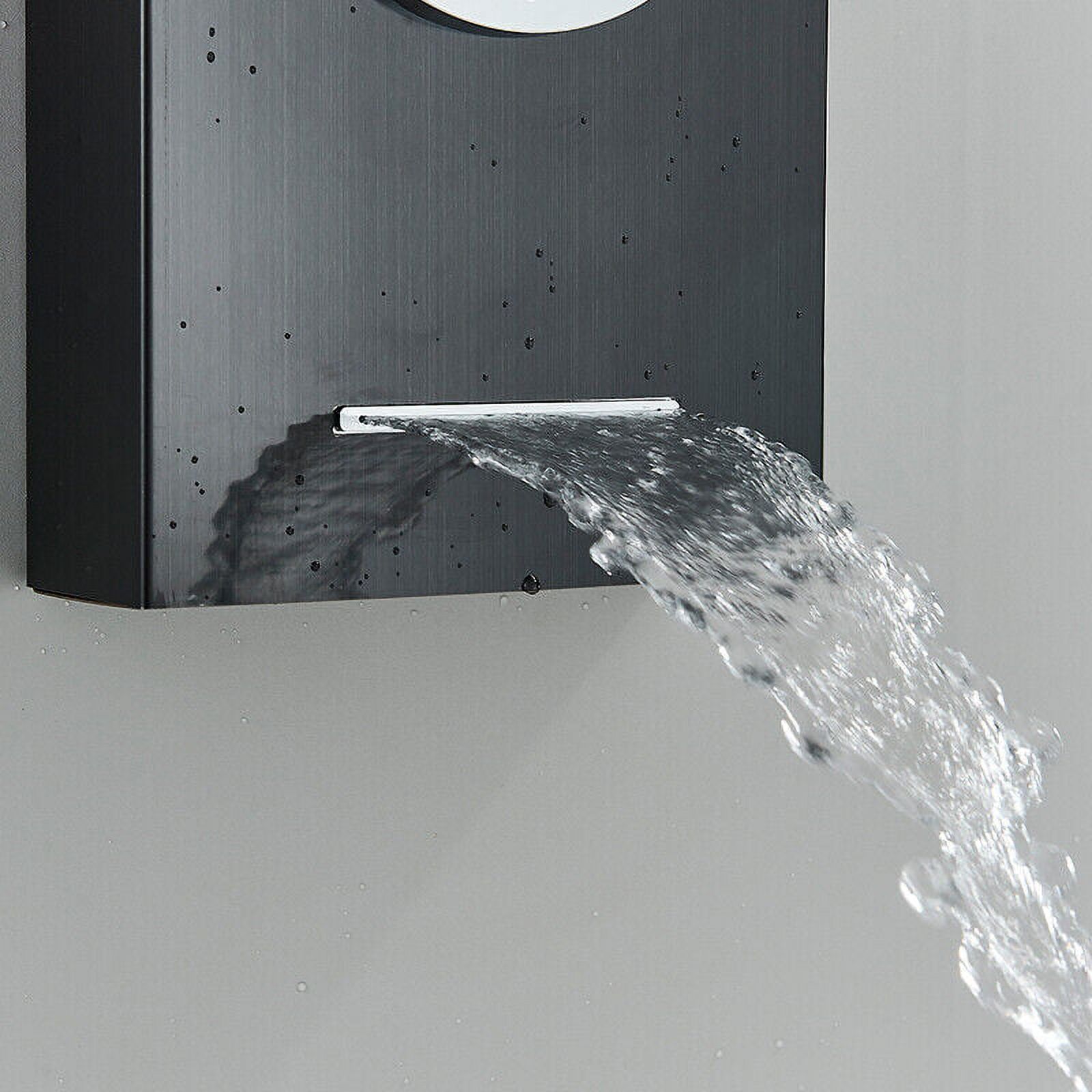 Zovajonia LED Shower Panel Tower System, Multi-Functions Shower Tower, Waterfall Showerhead, Shower Jets, Stainless Steel Rain Shower System Oil Rubbed Bronze
