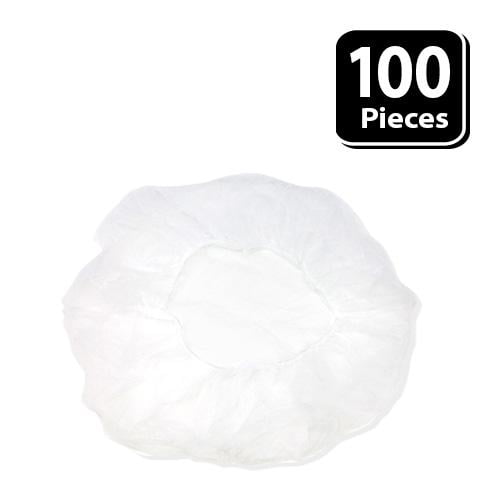 Shield Safety 21" White Restaurant Medical Sleep Nylon Hair Net Cap 100 Pieces 