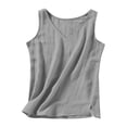 thumbnail image 4 of Tank Tops for Women Cotton Linen Lightweight V Neck Plain Casual Sleeveless Shirt Summer Outfits, 4 of 5