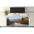 thumbnail image 2 of Fall Computer Mouse Pad, Highway Through the Countryside American Landscape Snowy Mountains Foliage Travel, Rectangle Non-Slip Rubber Mousepad X-Large, 35" x 15" Gaming Size, Multicolor, by Ambesonne, 2 of 2