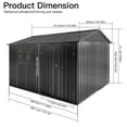 thumbnail image 4 of 10 x 8 ft. Outdoor Garden Sheds, Metal Storage Tool Shed with Window, Lockable Doors, Outside Storage Shed for Storing Bicycles, Lawnmowers, Barbeques and Garden Tools, Dark Gray, 4 of 7