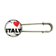 thumbnail image 1 of Broche de Metal antiguo Me encanta Italia palabra amor corazon Square 7.5 cm, 1 of 3