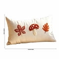 thumbnail image 3 of Linen Embroidery Throw Pillow Cover Red Spotted Leaf Decorative Cushion Case Fall Pillowcase for Sofa Couch 18x18 by OVFUIZ, 3 of 7