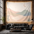 thumbnail image 6 of Blush Crescent Moon Over Rolling Hills with Stars, Calming Minimalist for Nature Decor Lovers, Abstract Landscape Art, Housewarming Gift, Tapestry Wall Hanging for Bedroom and Living Room, 6 of 7