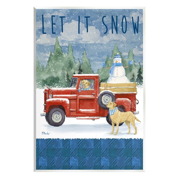 Stupell Industries Let It Snow Winter Dogs Graphic Art Unframed Art Print Wall Art, Design by Paul Brent