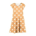 thumbnail image 4 of Ugoldhm Girls' Summer Polka Dot Fit & Flare Sundress Short Sleeve, Crew Neck, Casual Style for 6-15 Years, 4 of 7