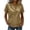 Khaki, variant on Womens Half Button V Neck Henley Shirts Loose Fit Casual Summer Short Sleeve Solid Color Tunic Tops Trendy Side Buttons Split Slit Blouses