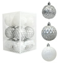 Hvmvliv Christmas Ornaments 12Pc 2.34inch Christmas Balls Hanging Painted Xmas Tree Ornaments Shatterproof Christmas Tree Decorations for Holiday Wedding Decor Silver