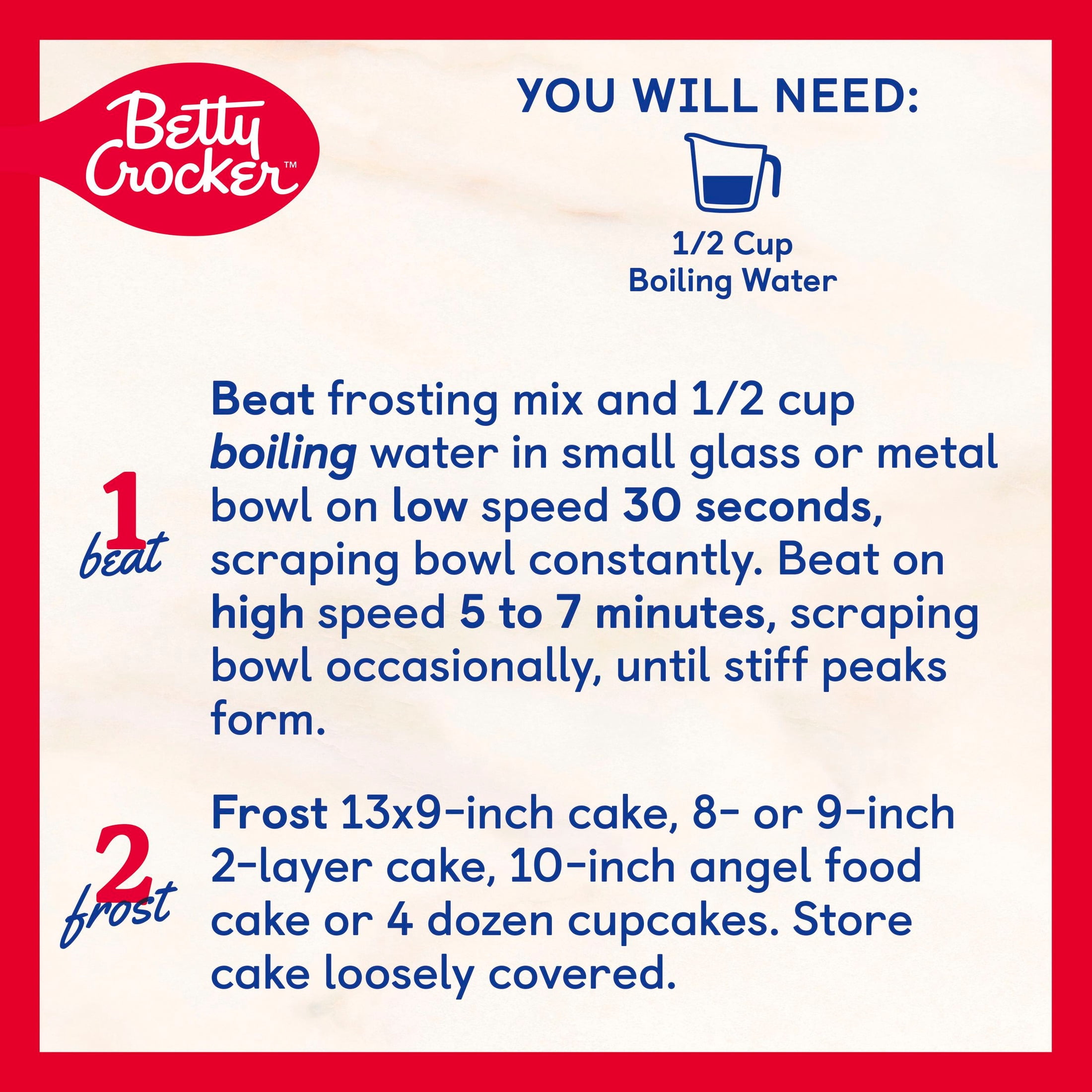 Betty Crocker HomeStyle Fluffy White Frosting Mix, 7.2 oz.